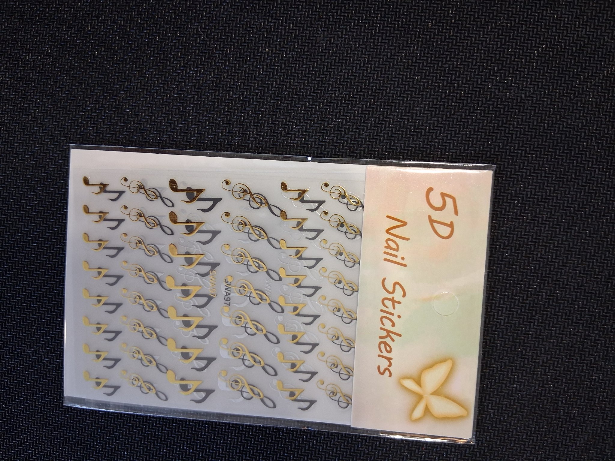 Nail Art Stickers — 15B 5D Holographic Music Notes (1 set of 3 pages)